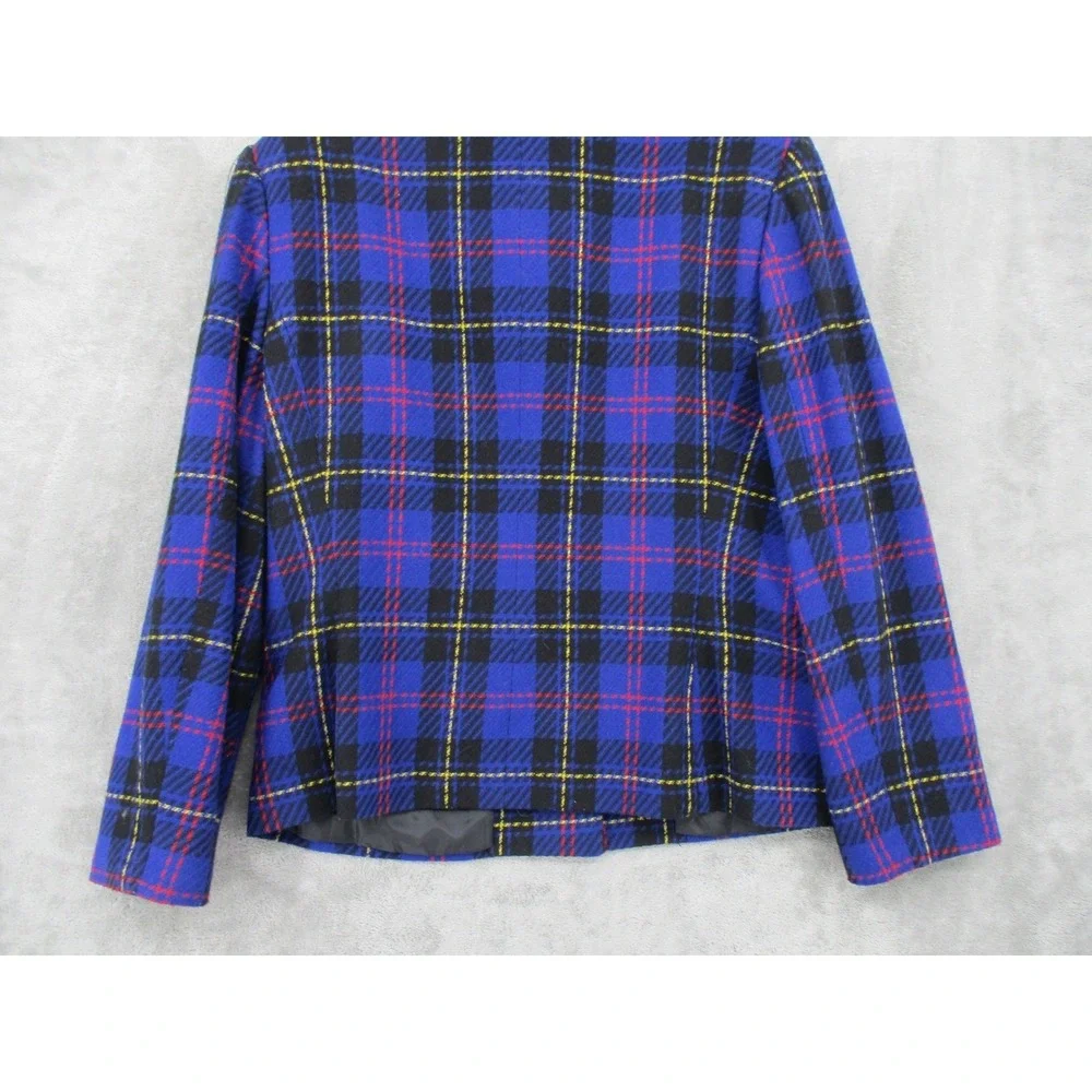Le Suit Blazer Womens 14 Plaid Wool‎ Blend Career Office Preppy Academia Office
